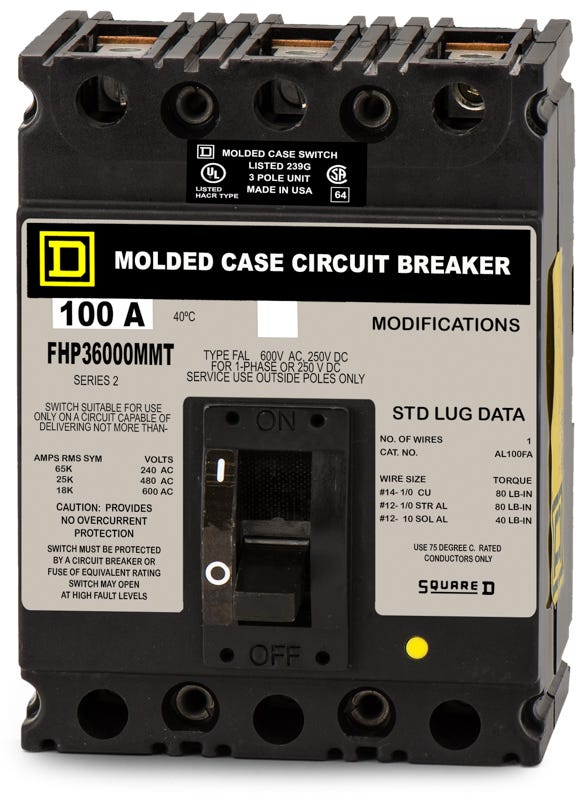 Square D FHP36000MMT 3 Pole Circuit Breaker