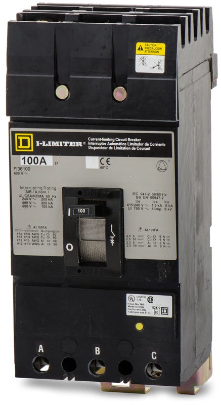 Square D FIL36100 3 Pole Circuit Breaker