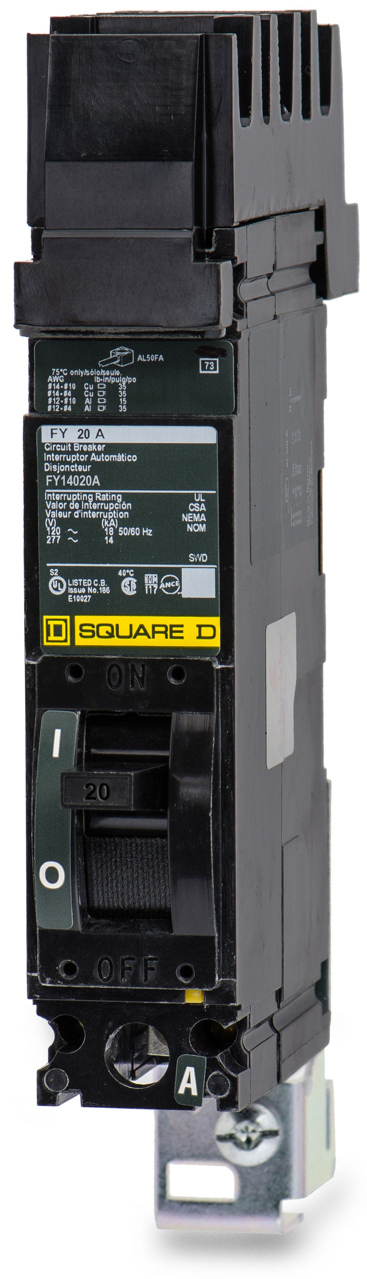 Square D FY14020A 1 Pole Circuit Breaker