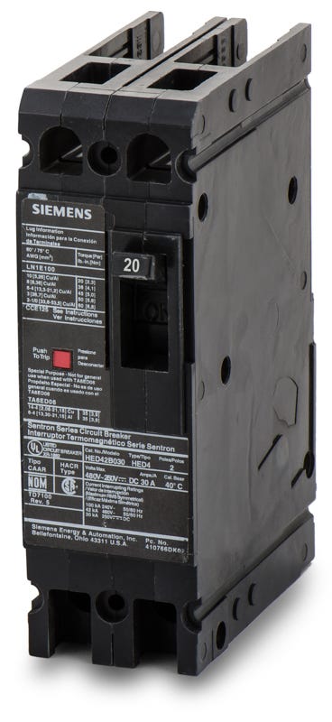 Siemens HED42B020L 2 Pole Circuit Breaker