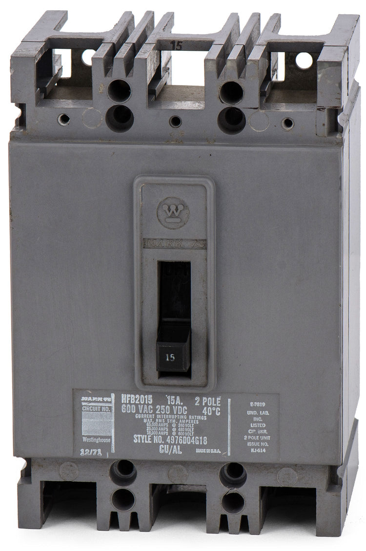Westinghouse HFB2015 2 Pole Circuit Breaker