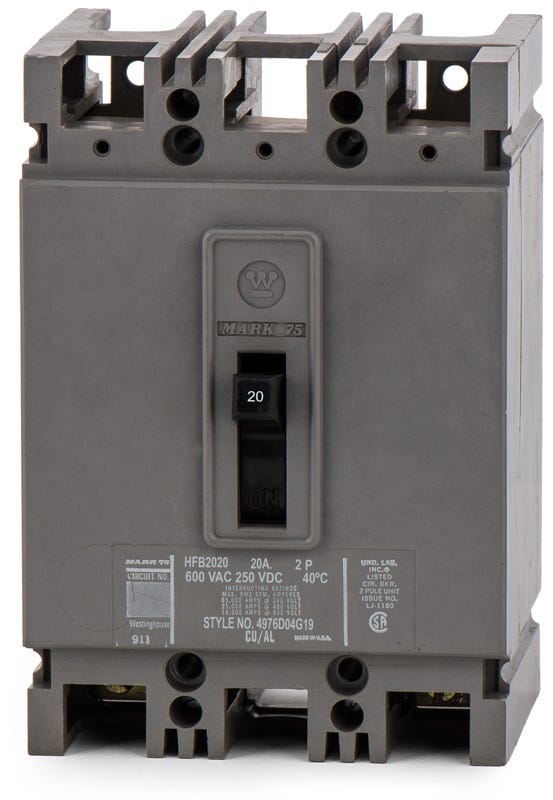 Westinghouse HFB2020 2 Pole Circuit Breaker