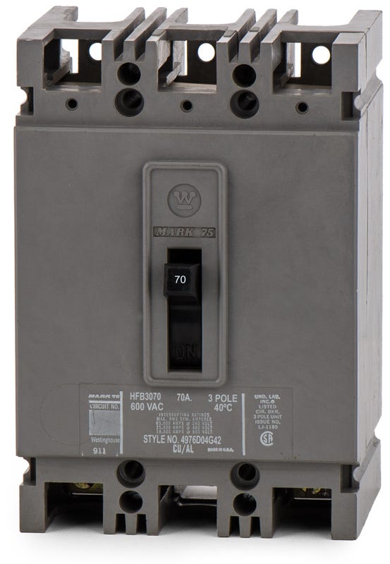 Cutler-Hammer / Westinghouse HFB3070 3 Pole Circuit Breaker