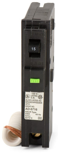 Square D HOM115AFI 1 Pole Circuit Breaker Arc Fault