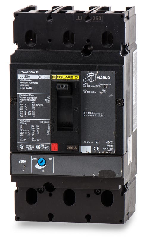 Square D JJM36200 3 Pole Circuit Breaker