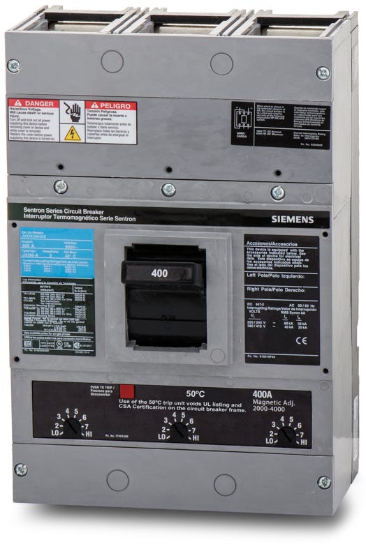 Siemens JXD63M400 3 Pole Circuit Breaker
