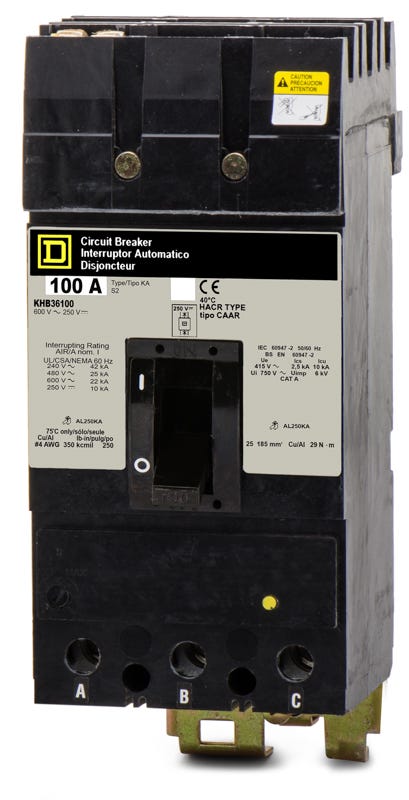 Square D KHB36100 3 Pole Circuit Breaker