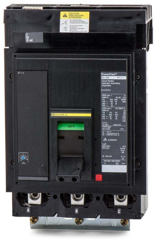 Square D MJA36600LV 3 Pole Circuit Breaker