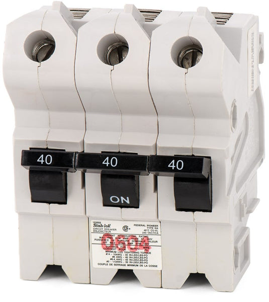 Federal Pacific NA3P40 3 Pole Circuit Breaker