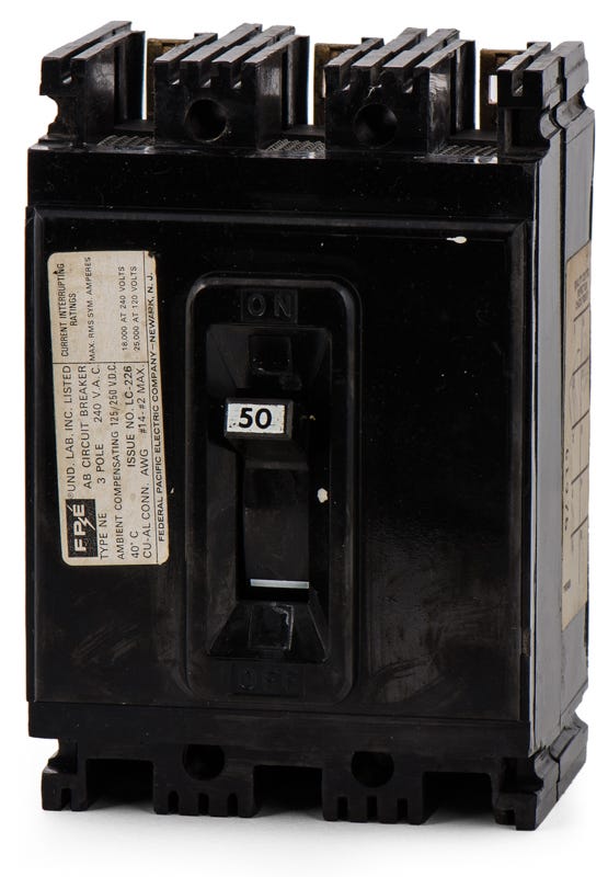 Federal Pacific NE233050 3 Pole Circuit Breaker