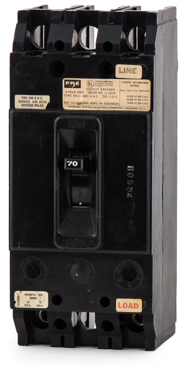 Federal Pacific NFJ621070 2 Pole Circuit Breaker