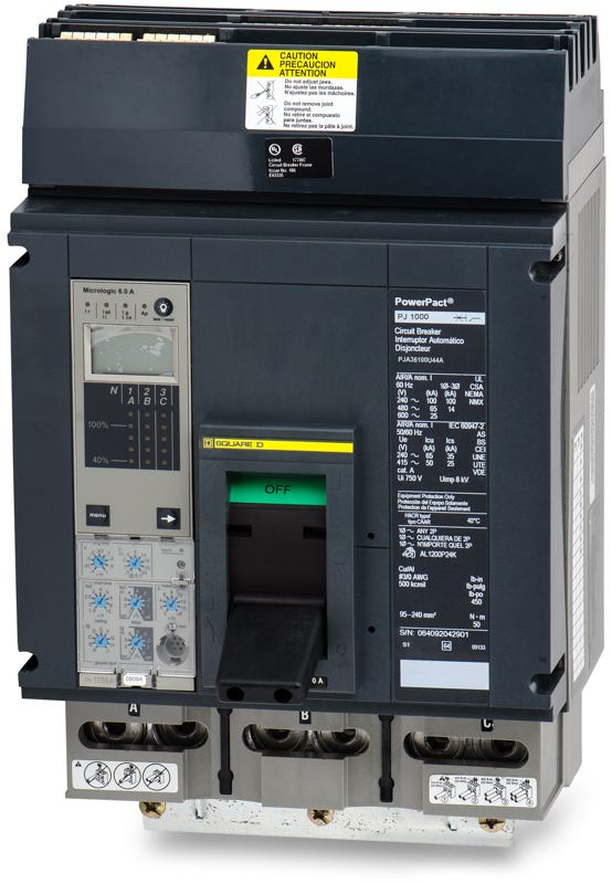 Square D PJA36100U44A 3 Pole Circuit Breaker