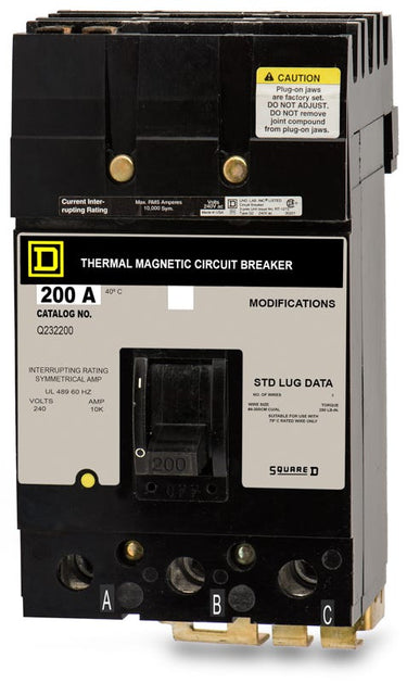 Square D Q232200 3 Pole Circuit Breaker