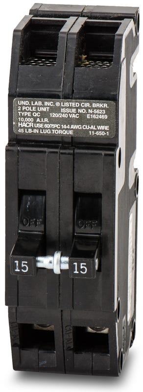 Zinsco QC15 2 Pole Circuit Breaker