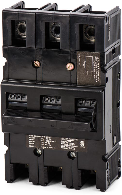 Zinsco QFL23225 3 Pole Circuit Breaker
