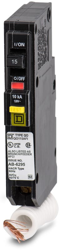 Square D QO115AFI 1 Pole Circuit Breaker Arc Fault