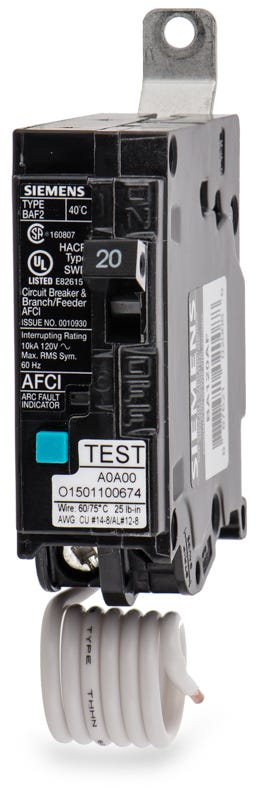 Siemens B120AF 1 Pole Circuit Breaker Arc Fault