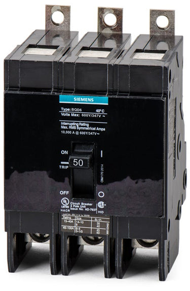 Siemens BQD6350 3 Pole Circuit Breaker