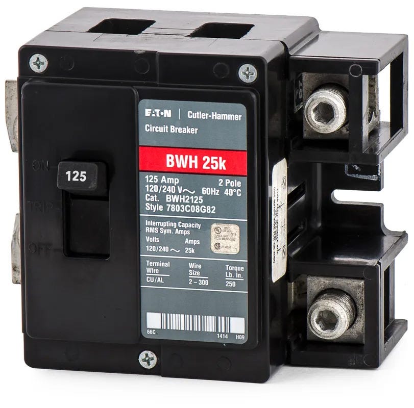Eaton BWH2125 2 Pole Circuit Breaker