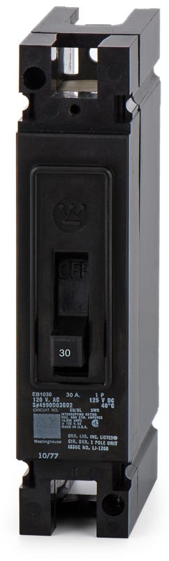 Westinghouse EB1030 1 Pole Circuit Breaker