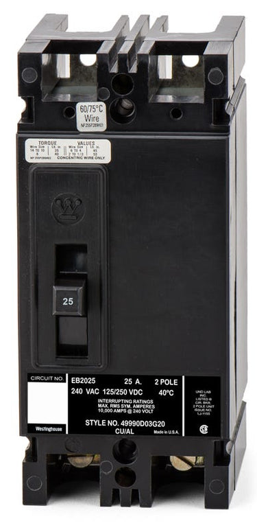 Westinghouse EB2025 2 Pole Circuit Breaker