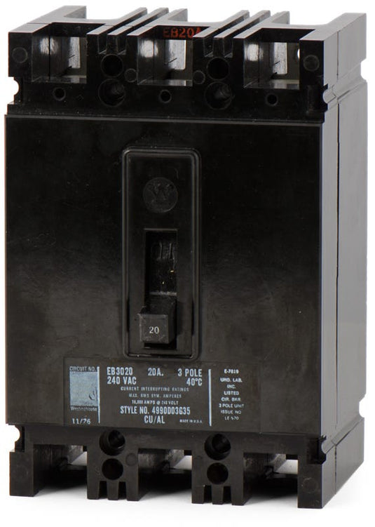 Westinghouse EB3020 3 Pole Circuit Breaker
