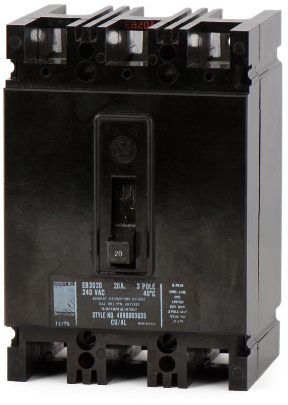 Westinghouse EB3020 3 Pole Circuit Breaker