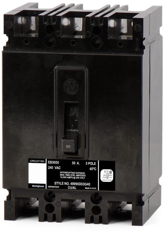 Westinghouse EB3050L 3 Pole Circuit Breaker