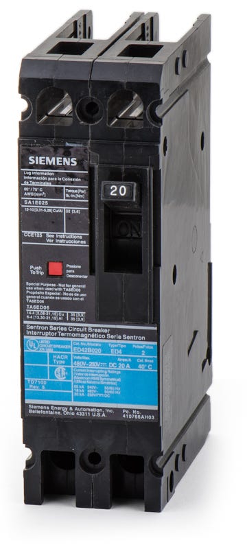 Siemens Ed42b020 2 Pole Circuit Breaker Superbreakers