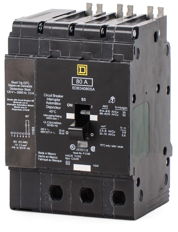 Edb34080 Square D EDB34080SA 3 Pole Circuit Breaker – SuperBreakers
