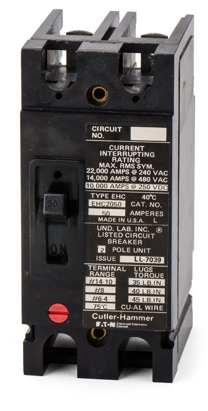 Eaton/Cutler-Hammer EHC2050 2 Pole Circuit Breaker