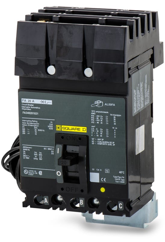 Square D FA340201021 3 Pole Circuit Breaker