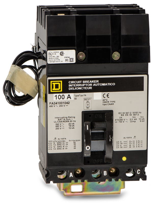 Square D FA341001042 3 Pole Circuit Breaker