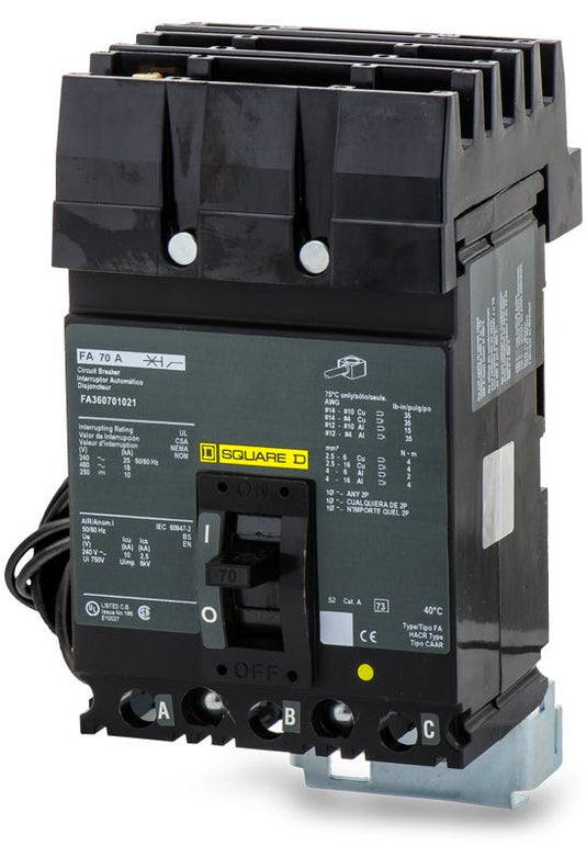 Square D FA36070-1021 3 Pole Circuit Breaker