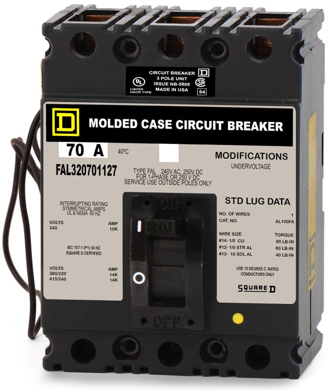 Square D FAL32070-1127 3 Pole Circuit Breaker