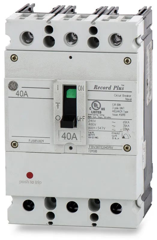 General Electric FBV36TE040RV 3 Pole Circuit Breaker