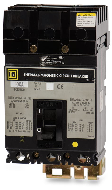 Square D FCB34100 3 Pole Circuit Breaker