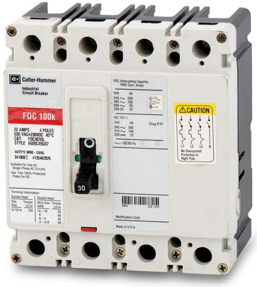 Eaton/Cutler-Hammer FDC4030L 4 Pole Circuit Breaker