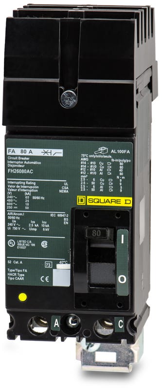 Square D FH26080AC 2 Pole Circuit Breaker