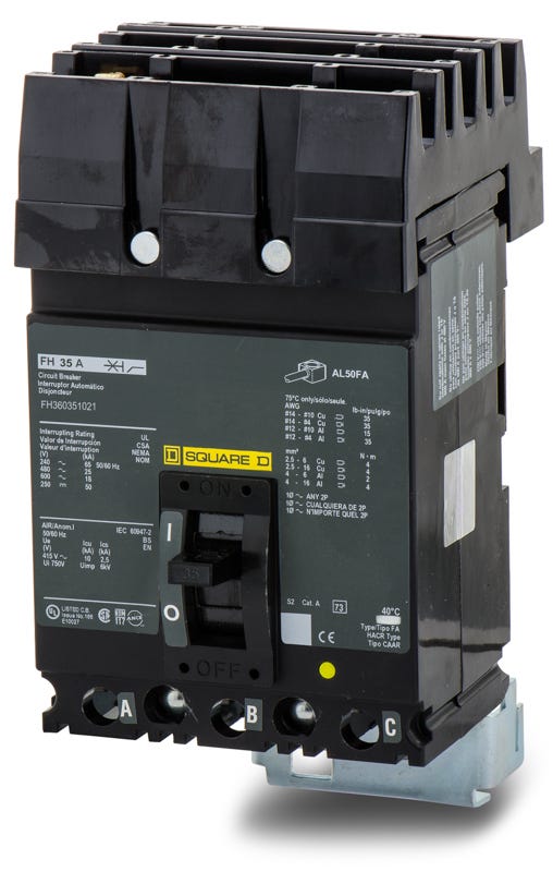 Square D FH360351021 3 Pole Circuit Breaker