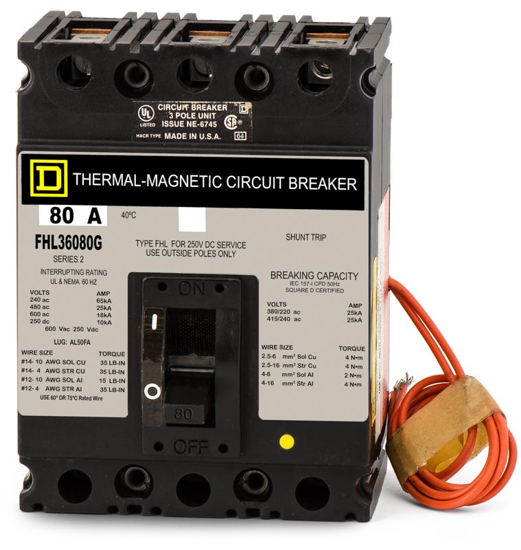Square D FHL36080G 3 Pole Circuit Breaker