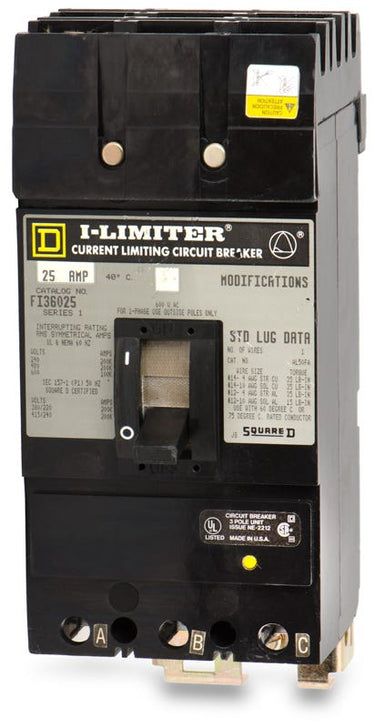Square D FI36025 3 Pole Circuit Breaker