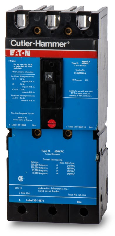 Eaton/Cutler-Hammer FL360100A 3 Pole Circuit Breaker