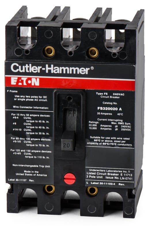 Eaton FS320020A 3 Pole Circuit Breaker