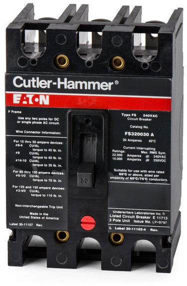 Eaton/Cutler-Hammer FS320030A 3 Pole Circuit Breaker