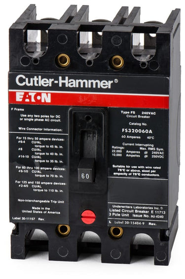 Eaton/Cutler-Hammer FS320060A 3 Pole Circuit Breaker
