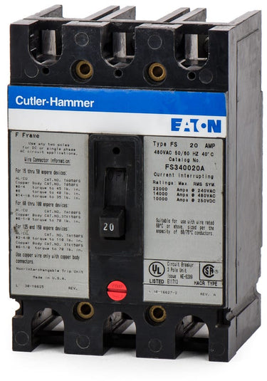 Eaton/Cutler-Hammer FS340020A 3 Pole Circuit Breaker