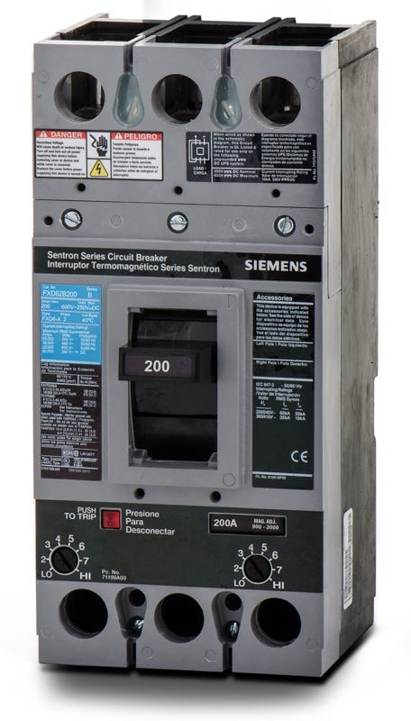 Siemens FXD62B200L 2 Pole Circuit Breaker