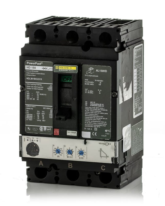 Square D HDL36150CU31X 3 Pole Circuit Breaker