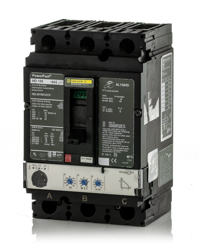 Square D HDL36150CU31X 3 Pole Circuit Breaker